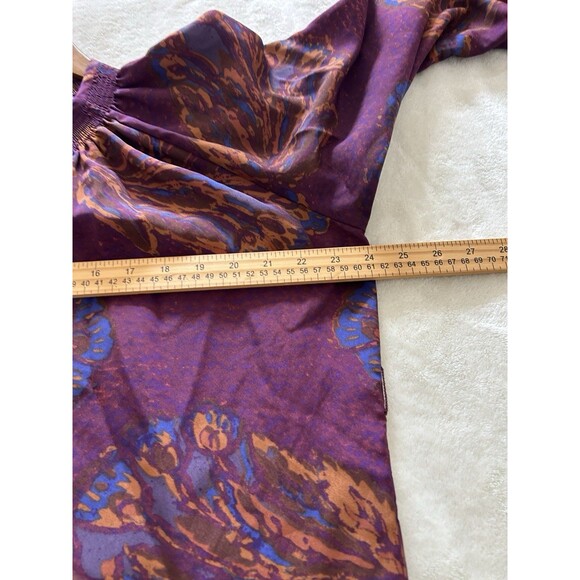 Tucker Womens Dress Large Button Front Tunic Purple Floral Boho Chic Lightweight - Picture 7 of 11